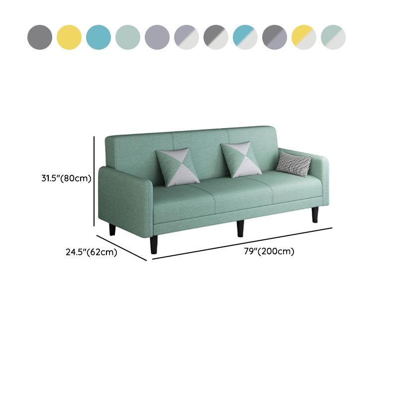 Trendy Solid Color Stain Resistant Standard Sofa in Grey/Cerulean/Beige with Arm, 4-seater/Seats 3 and 2 Pillows
