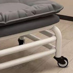 Modish Unique Solid Color Standard Ottoman in Pu Leather with Grey/Sage/Citrus Color and Caster Wheels