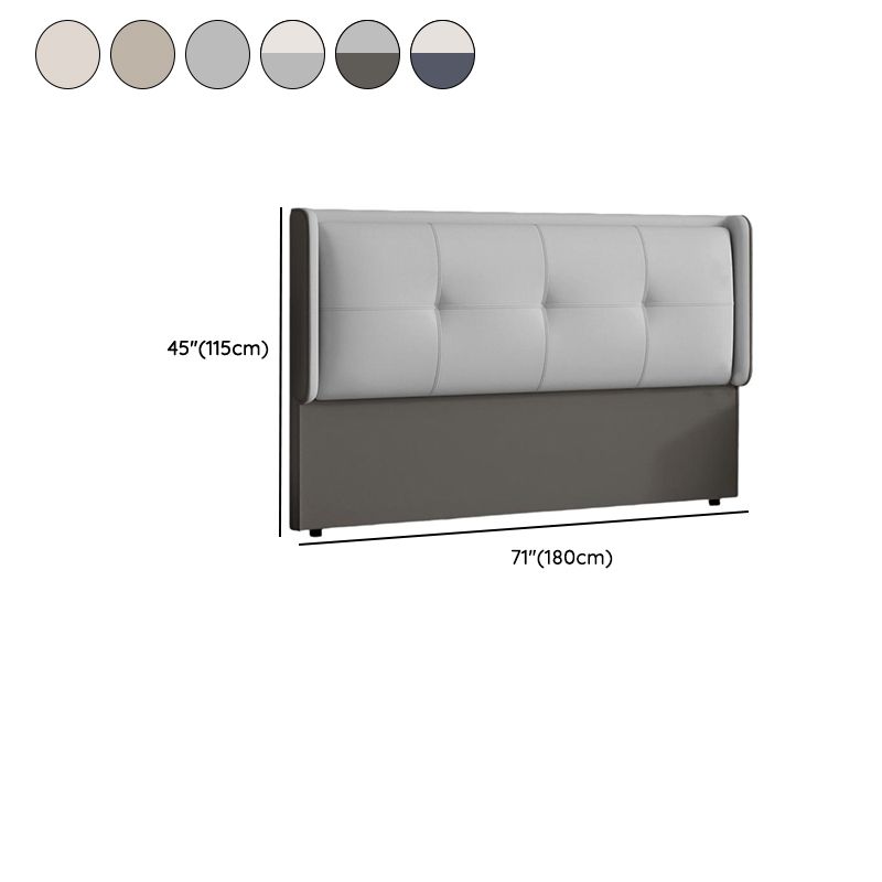 Trendy Panel Headboard with No Distressing, Piled Tufted Rectangle Design for Full/Queen Bed, Sponge Upholstery Fill, Standard Height