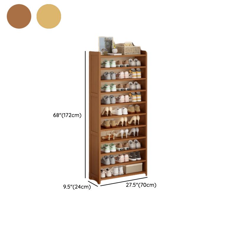 Art Deco Bambusa Rectangle Shoe Rack with 8/11/10 Shelves, Floor Mounted for 21-30 Pairs in Drawing Room