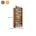 Art Deco Bambusa Rectangle Shoe Rack with 8/11/10 Shelves, Floor Mounted for 21-30 Pairs in Drawing Room