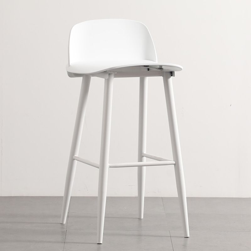 Casual Polymer Bar Stools in Hot Pink/Lemon Color/Light Blue with Back and Pail Seat, Featuring Leg Rest