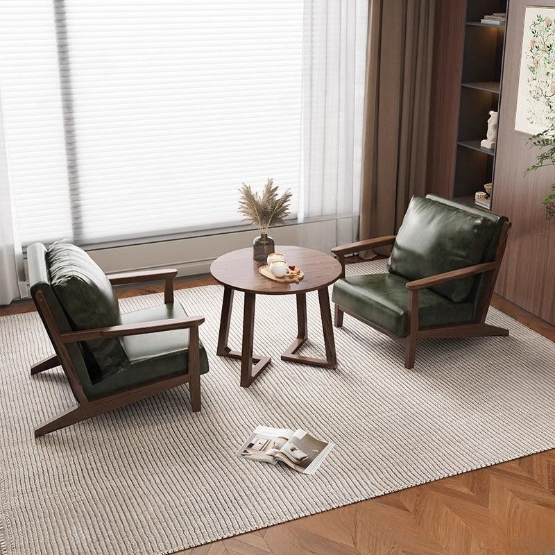 Modern Simple Style Single Sided Booth in Light Gray/Jade Green/Cocoa with Armrest and Foam Upholstery