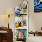Modern Simple Style Nook Decorative Cabinet with 4 Exterior Shelves, Laminate Countertop in Midnight Black