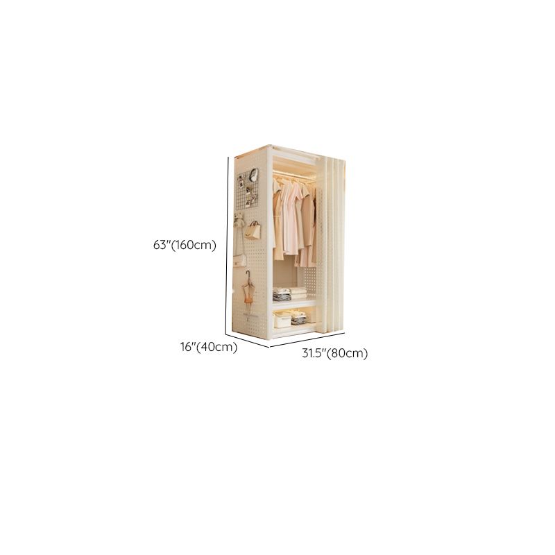 Chalk Modern Simple Style Hall Rack with Receptacle Storage, 2 Shelves, and Steel Frame