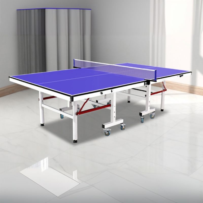 Indoor Synthetic Laminate Ping Pong Table with Ink/Cerulean Top and Included Paddle