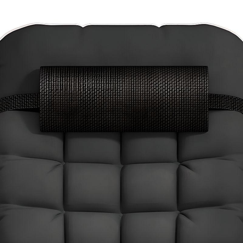 Art Deco Midnight Black Solid Color Reclining Reading Chair with Standard (No Motion) Base and Locking Back Angle, Stitch-tufted Removable Cushion Included/Not Included