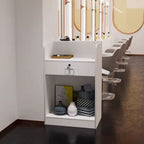 Rectangle Reception Desk with 1 Drawer, Cable Management and a Manufactured Wood Top in a Simple Style, Cabinet and Filing Cabinet Included/Not Included