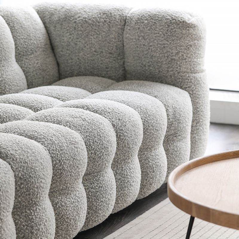 Contemporary Modern Solid Color Tear Resistant Standard Sofa in Ink/Light Gray/White for 3/4-seater