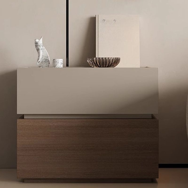 Modish Nightstand With Drawer Organization, 2 Drawers, and Lumber Countertop