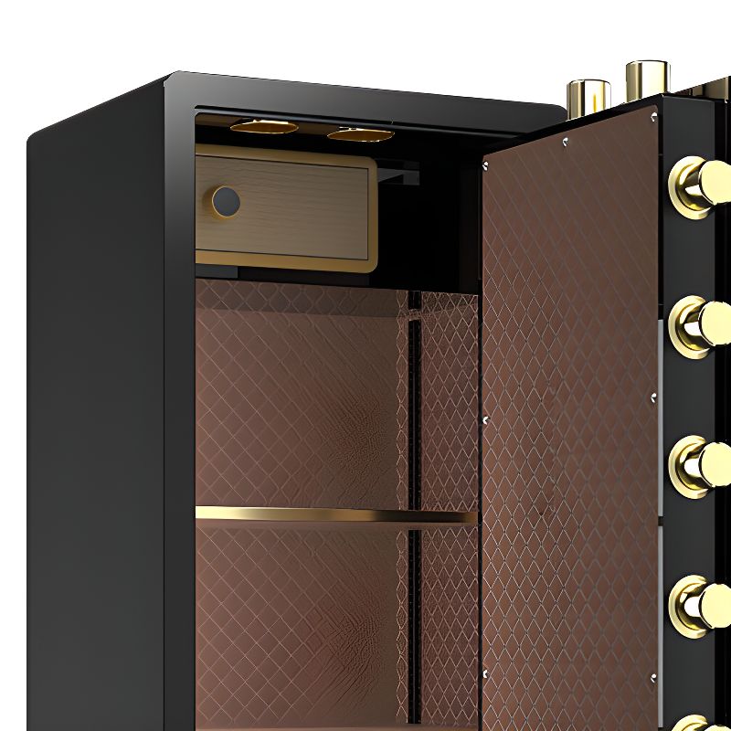 Steel Security Safe with Lockable Mechanism, Keys, and Shelves