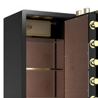 Steel Security Safe with Lockable Mechanism, Keys, and Shelves