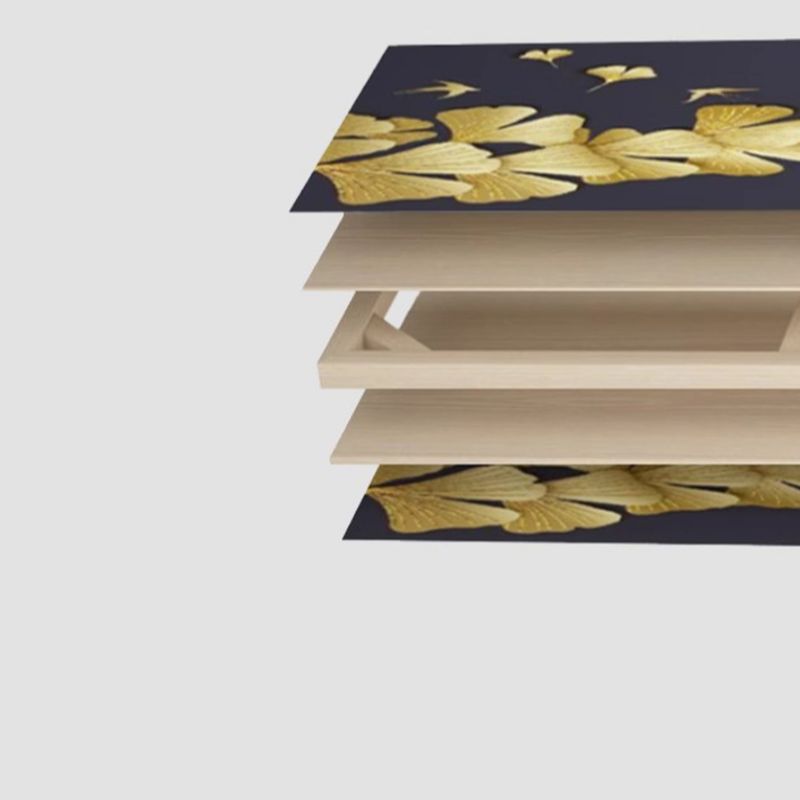 Beige Opaque Fold-up Screen Divider with Natural Wood Frame, 3/4 Panels, Double Sided Print, and Independent Design