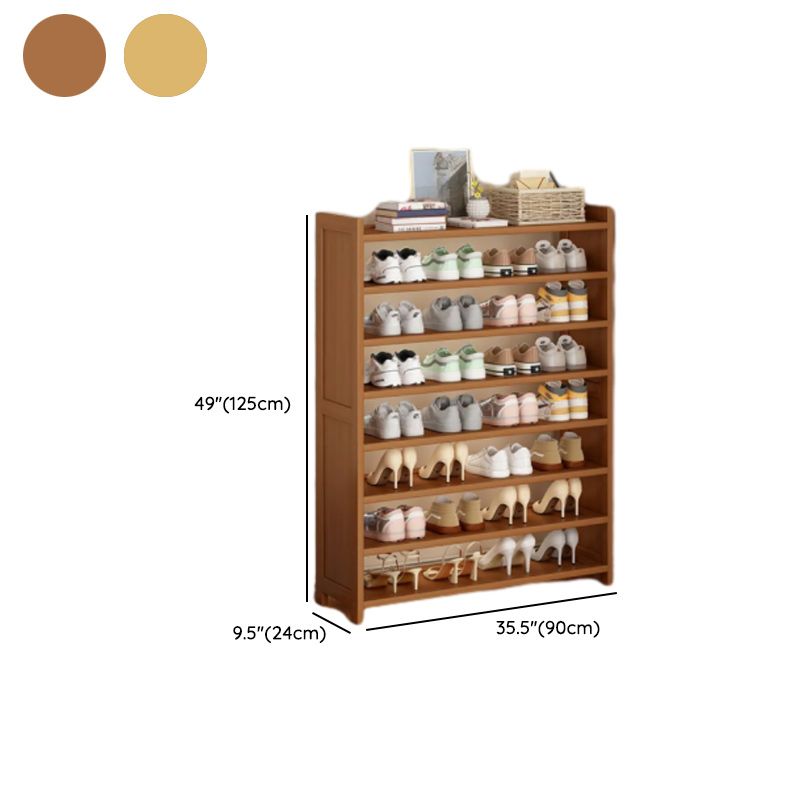 Art Deco Bambusa Rectangle Shoe Rack with 8/11/10 Shelves, Floor Mounted for 21-30 Pairs in Drawing Room
