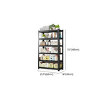 Midnight Black Trendy Storage Shelf with Steel Frame, Unattached Installation