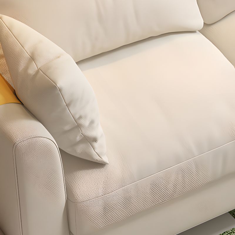 Loveseat in Flannel with Light Gray/Butter Color/Off-White Upholstery and Armrest