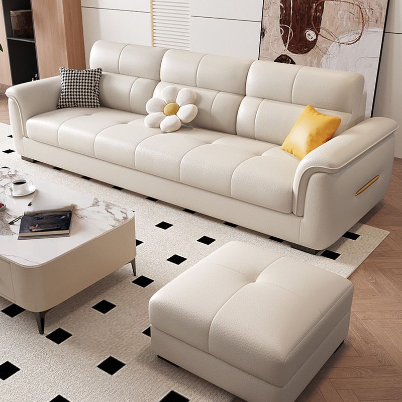 Modish Solid Color Water Resistant Standard Sofa in Chalk, Seats 3/4-seater/5 Person with 3 Pillows