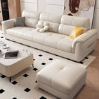 Modish Solid Color Water Resistant Standard Sofa in Chalk, Seats 3/4-seater/5 Person with 3 Pillows