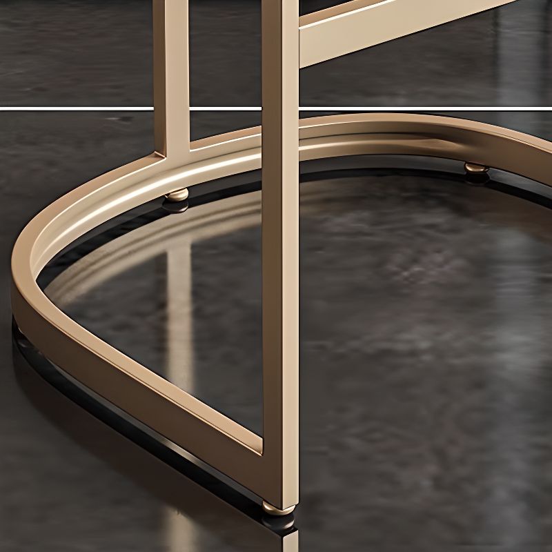 Luxurious High Top Table with White Marble Top, Dual Footing, Seating for 4/6/8, Chalk Color, Rectangle Shape