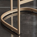 Luxurious High Top Table with White Marble Top, Dual Footing, Seating for 4/6/8, Chalk Color, Rectangle Shape