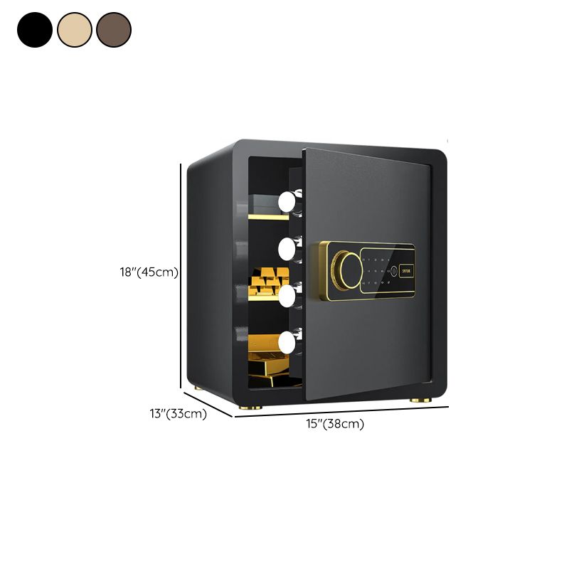Steel Security Safe with Battery, Pry Resistant, Lockable with Keys and Shelves