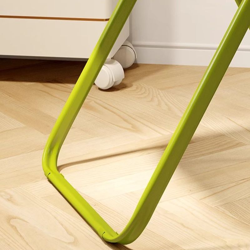 Solid Color Foldable Metal Side Chair with Exposed Back for Tile Flooring - 1 Chair