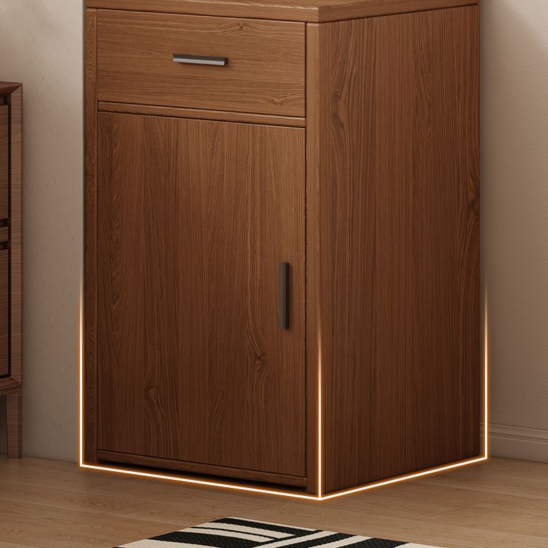 Detached Scratch-immune Accent Cabinet with 3/4 Exterior Shelves, Cabinet Knobs, Sepia/Wood Color Top, Soft Close Drawer, and Stain Resistant