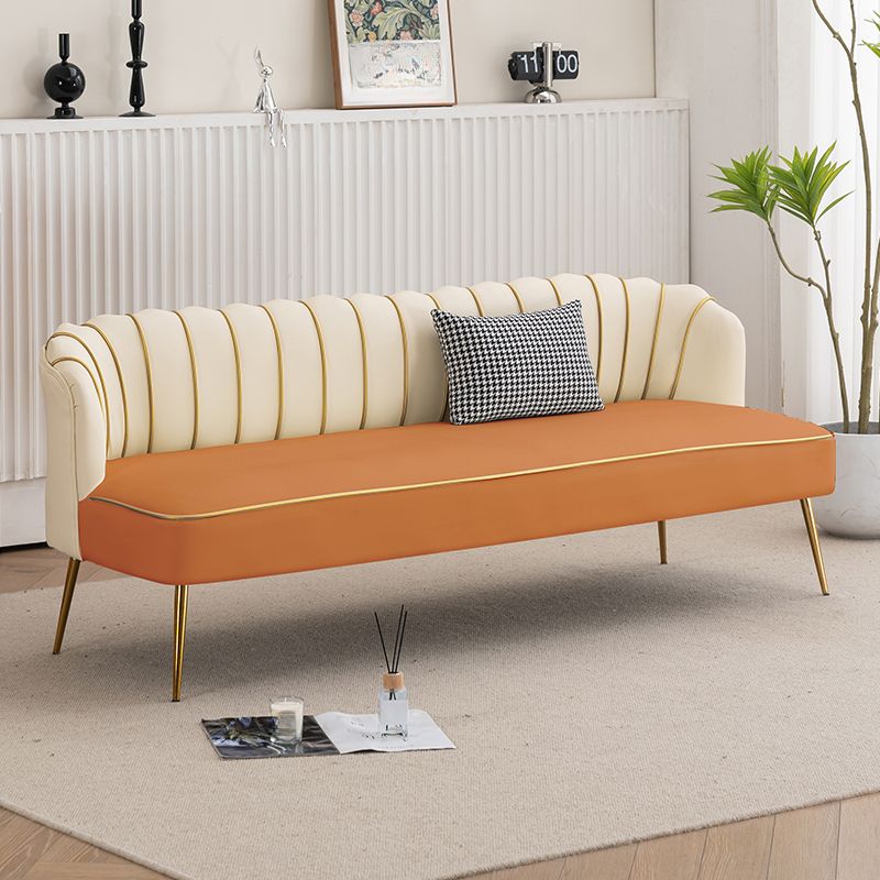 Modish Solid Color Stain Resistant Standard Sofa/Loveseat in Grey/Beige/Amber Color for 2/4-seater/3-seater with 1 Pillow