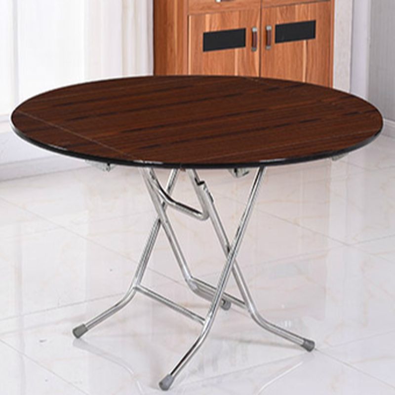 Veneer Dining Table with Crossed Legs, Leaf Included, Scratch-proof, Foldable, Seating for 4/2-seater