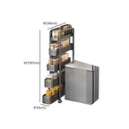 Portable Center with Wheels, Drawer, 4/3/2 Drawers, Exterior Shelving, Metal Countertop, Open Storage, Black/White Top