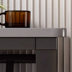 Chalk Minimalist Gaming Computer Desk with Crack Resistant Sled Base and Independent Structure, Featuring Wire Management and Engineered Wood Top