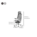 Aluminum Frame Glide Multi-levelled Monochromatic Office Chair with Arm, Rollers, Lumbar Support and Adjustable Backrest