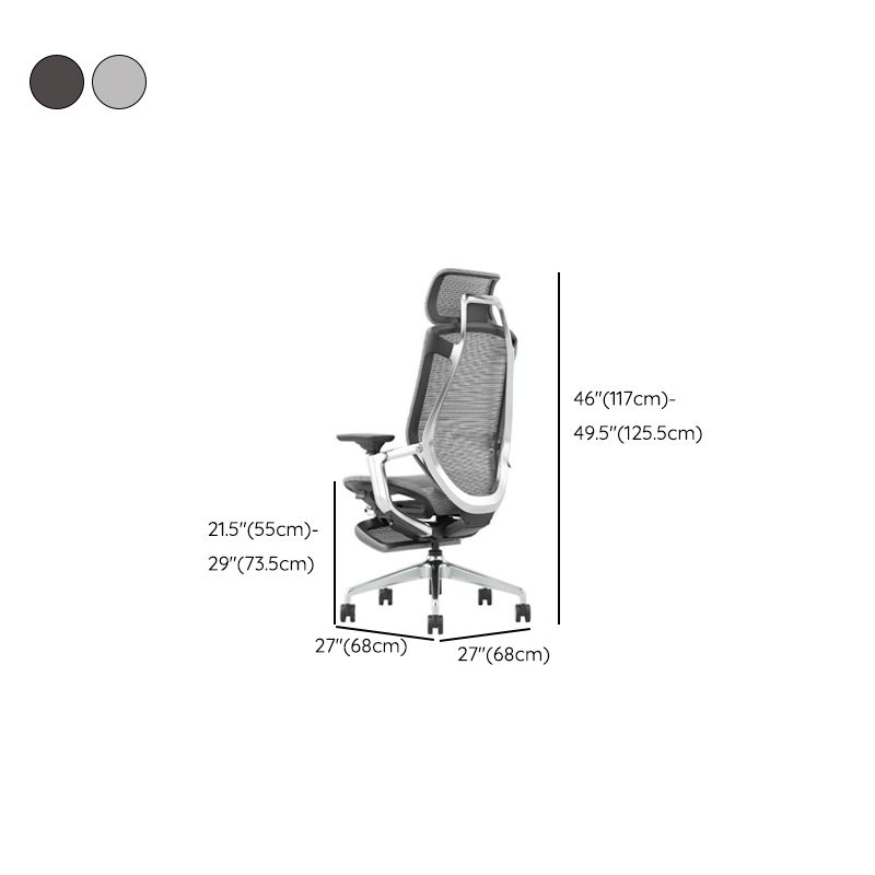 Aluminum Frame Glide Multi-levelled Monochromatic Office Chair with Arm, Rollers, Lumbar Support and Adjustable Backrest