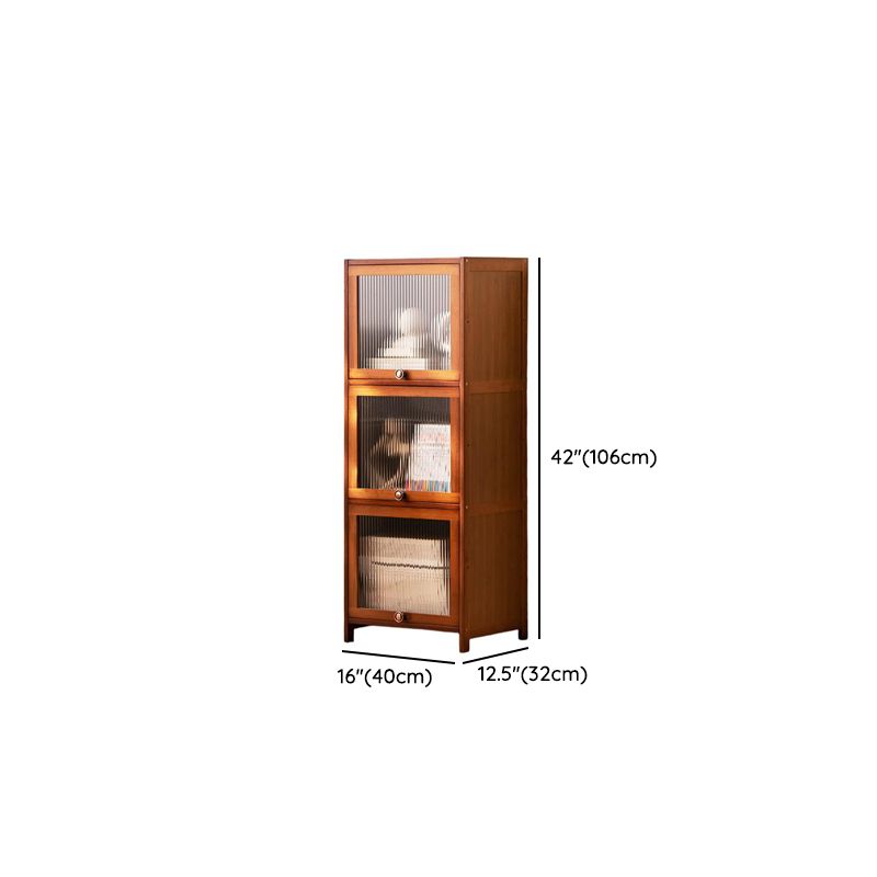 Sepia Organizing Shelf with 5-Cabinet/4-Cabinet/3 Cabinets and 5-Shelf/4 Shelves/3-Shelf in Vertical Closed Back Design