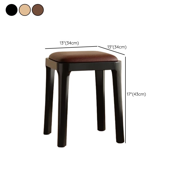 Modish Square Solid Color Standard Ottoman in Pu Leather