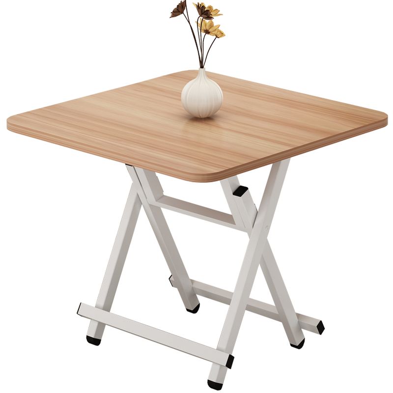 Composite Wood Dining Table with Crossed Legs, Foldable Square Top for 2-seater