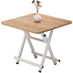 Composite Wood Dining Table with Crossed Legs, Foldable Square Top for 2-seater