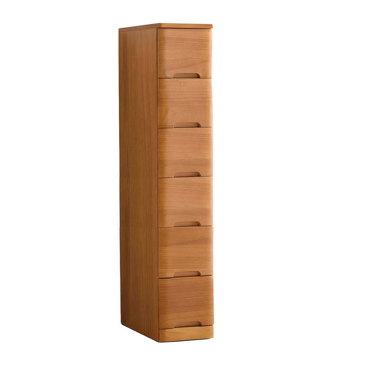 Scandinavian Wooden Lingerie Chest with 6 Drawers for Tall and Narrow Dressing Spaces