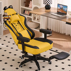 Modern Simple Style Wingbacked Chair, Upholstered, with Flexible Height, Nylon Frame in Ink, Adjustable Backrest, and Glide Movement