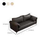 Trendy Solid Color Stain Resistant Loveseat in Black/Beige with Arm for 2 People and 2 Pillows