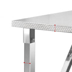 Silver Minimalist No Installation Required Square Folding Banquet Table with Slip-resistant Stainless Alloy Top