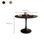 Composite Wood Dining Table with Pedestal Base, Scratch-proof, for 2-seater/Seating for 4