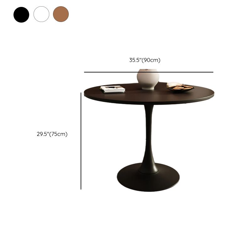 Composite Wood Dining Table with Pedestal Base, Scratch-proof, for 2-seater/Seating for 4
