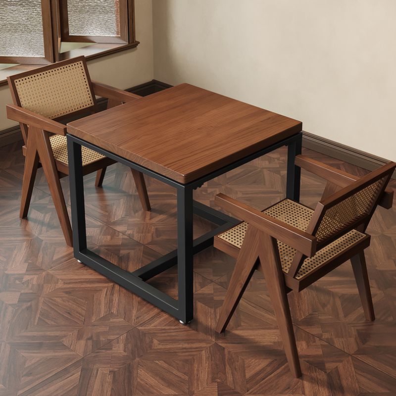 Industrial Rectangle/Square Solid Wood Table with Eased Edges, No Seating, and Assembly Required