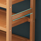 Bambusa Rectangle Nature Shoe Rack with 5/6/3 Shelves, Floor Mounted for 11-30 Pairs in Sitting Room