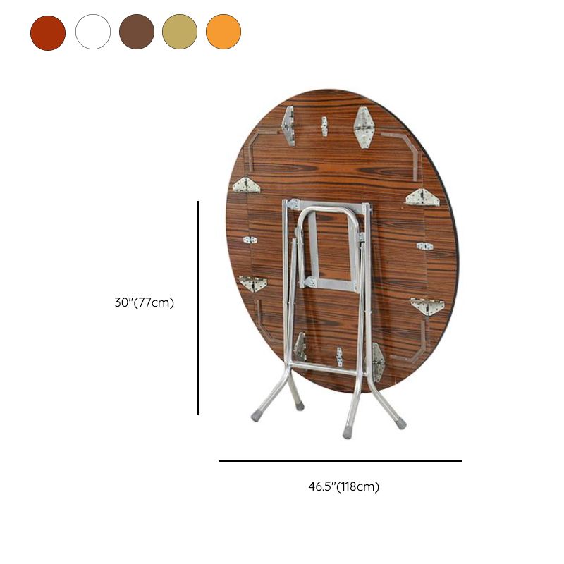 Veneer Dining Table with Crossed Legs, Leaf Included, Scratch-proof, Foldable, Seating for 4/2-seater