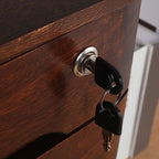 Free Standing Horizontal Filing Cabinet/Vertical Filing Cabinet in Natural Wood with 1 Shelf, Key Lock and Drawer in a Modern Style