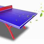 Versatile Indoor and Outdoor Ping Pong Table with Synthetic Laminate Top in Ink/Cerulean