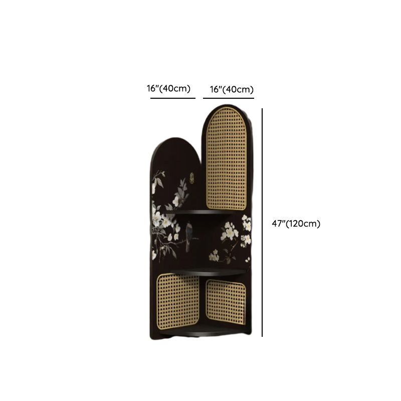 Modern Simple Style Nook Decorative Cabinet with 3/4 Exterior Shelves, Laminate Countertop in Midnight Black