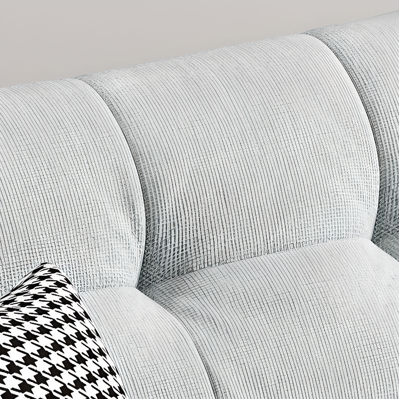 Standard Sofa with Cotton Upholstery in Light Gray and 3 Pillows